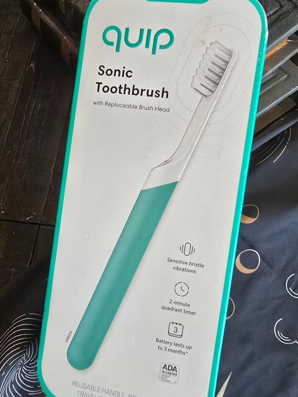 Quip Sonic Electric Toothbrush - BNIP - Green - Long battery life